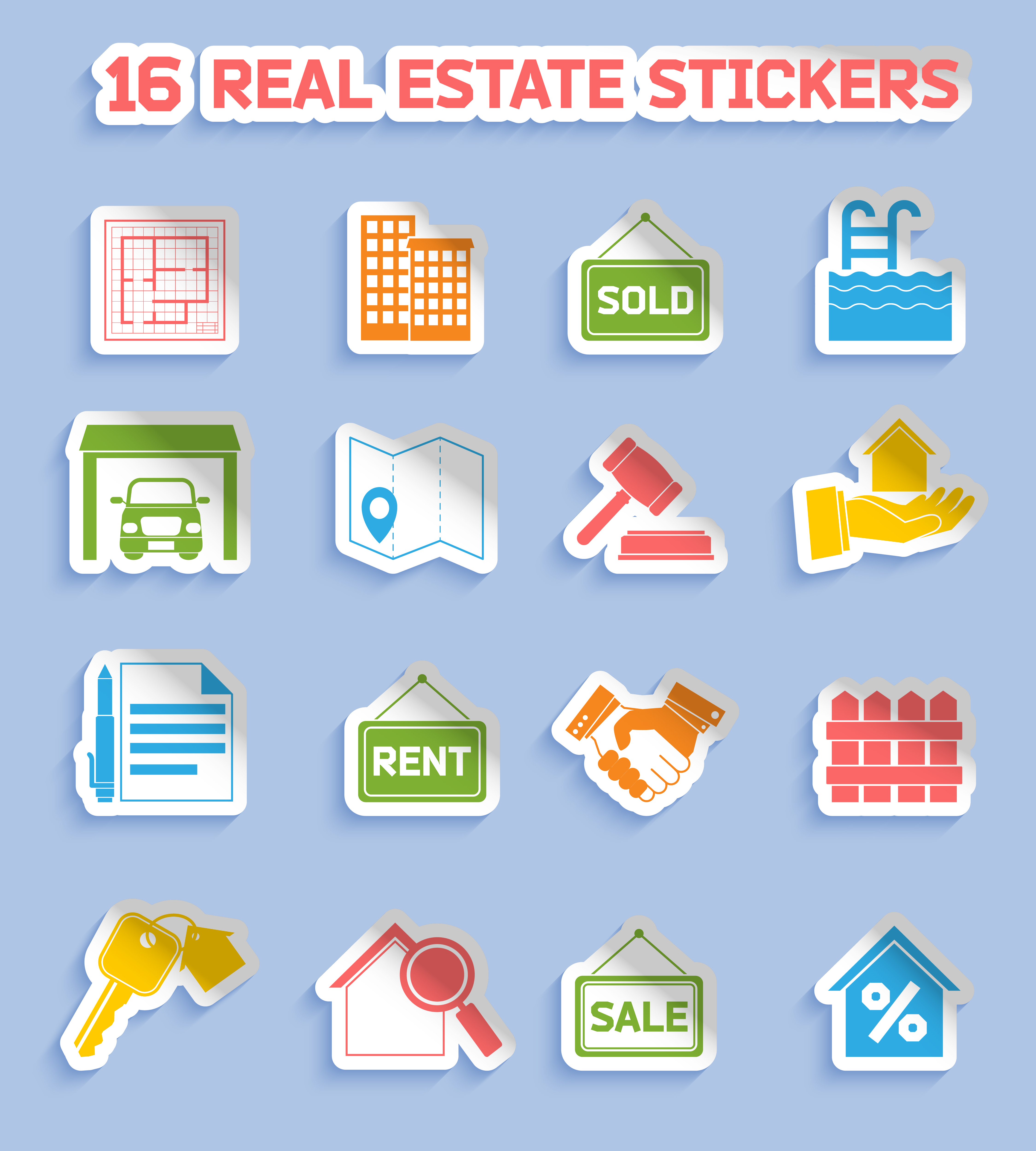 Real estate stickers 460789 Vector Art at Vecteezy