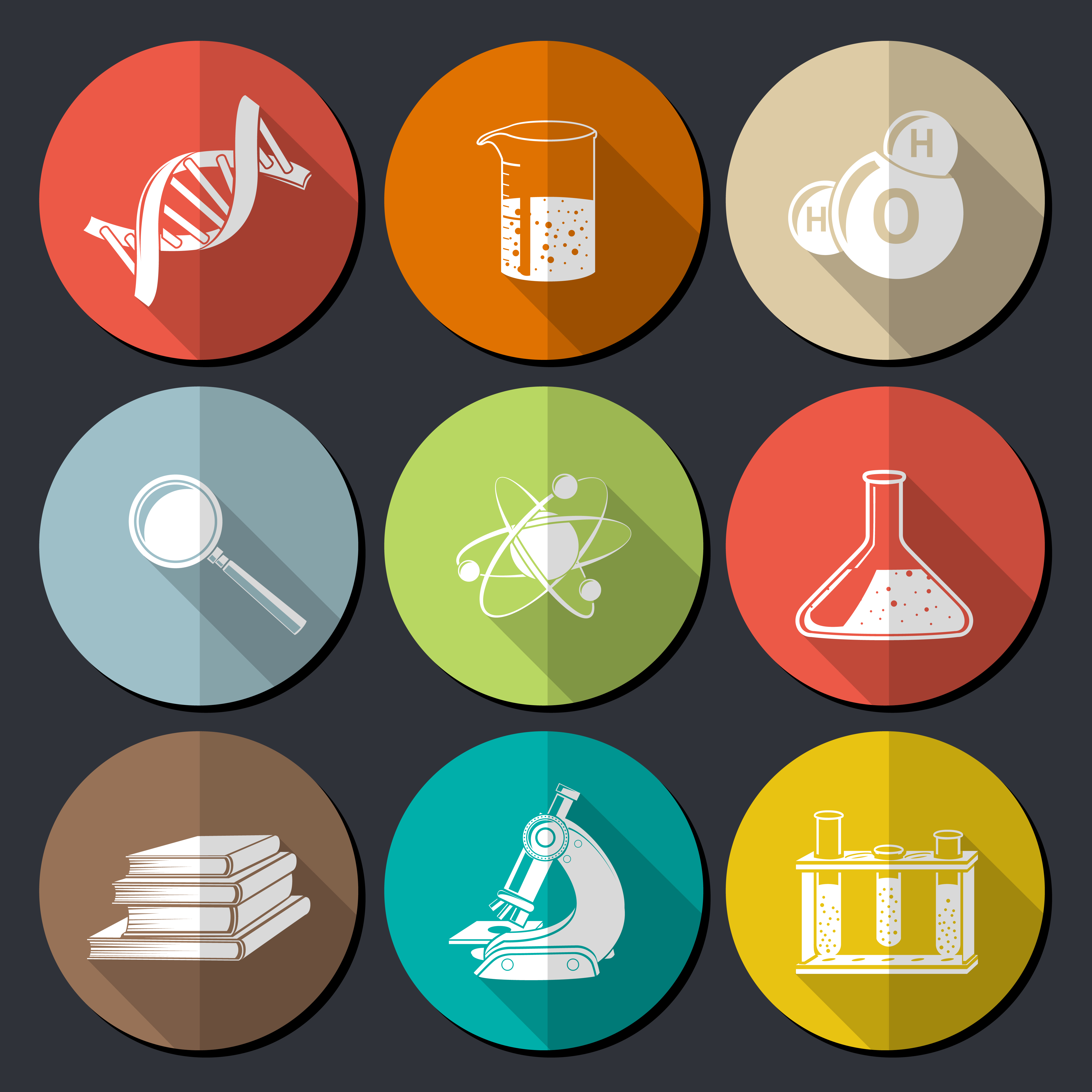 Science Symbols Flat 460804 Vector Art at Vecteezy