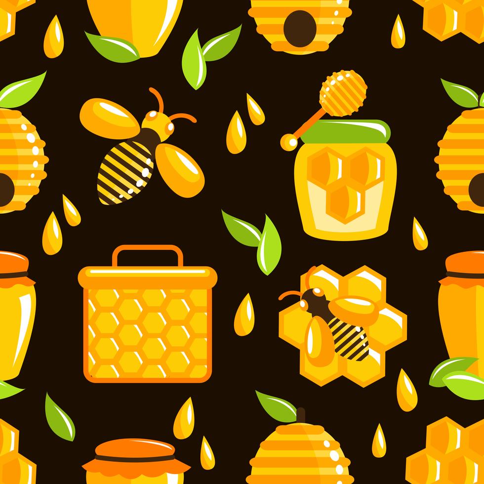 Honey seamless pattern 460807 Vector Art at Vecteezy