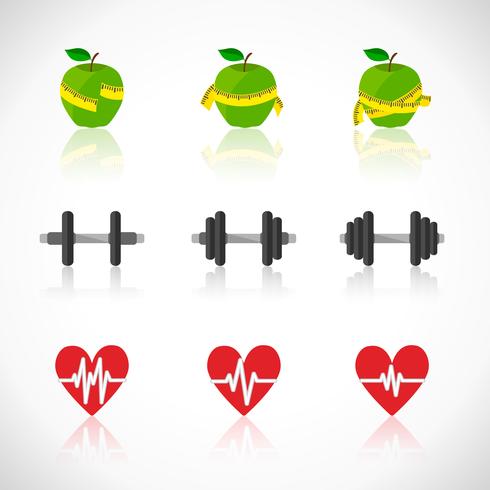 Conjunto de iconos de progreso de ejercicios de fitness vector