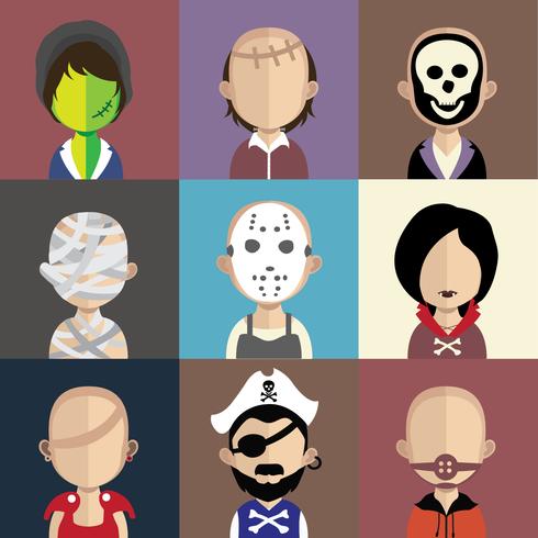 People avatars with colorful backgrounds vector