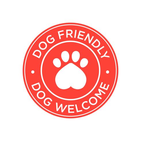 Dog friendly icon vector