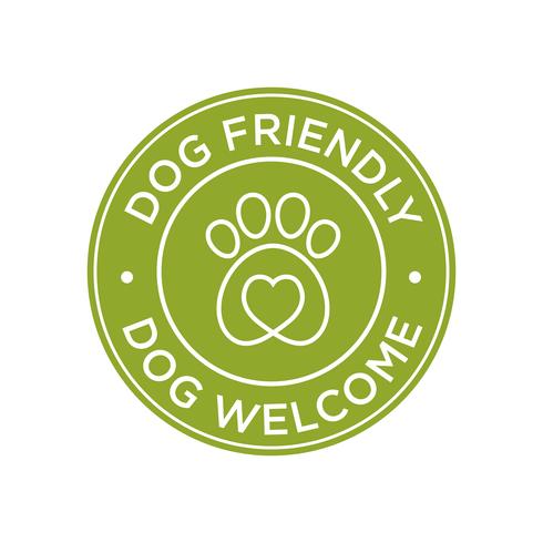 Dog friendly icon vector