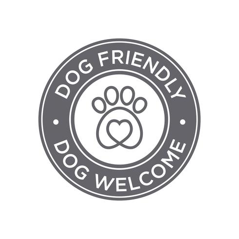 Dog friendly icon vector