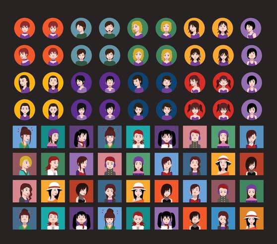 People avatars with colorful backgrounds vector