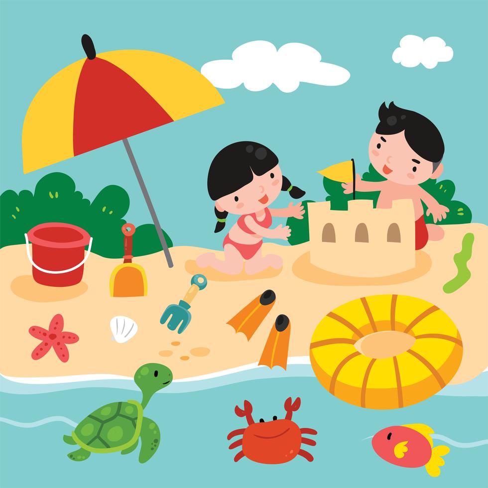 beach toys 460944 Vector Art at Vecteezy