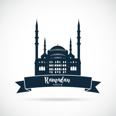 Ramadan Kareem. Mosque sign.  vector