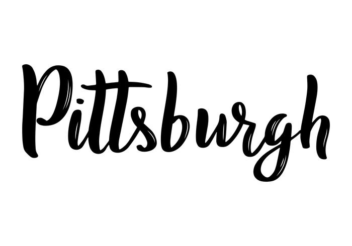 Pittsburgh hand-lettering calligraphy. vector