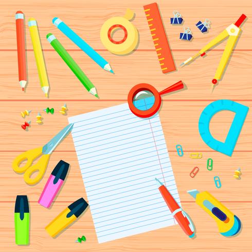 Office Supplies Background vector