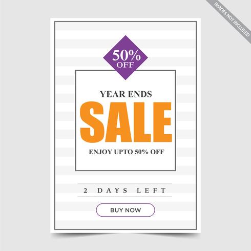 Flyer design for Sale , concept sale flyer bunting orange purple color vector illustration