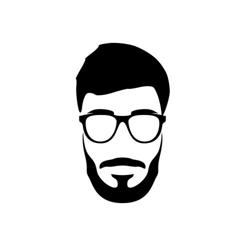 Retrato de hombre barbudo. Estilo hipster. vector