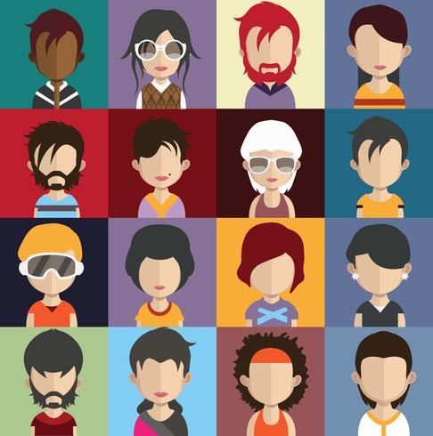 People avatars with colorful backgrounds vector