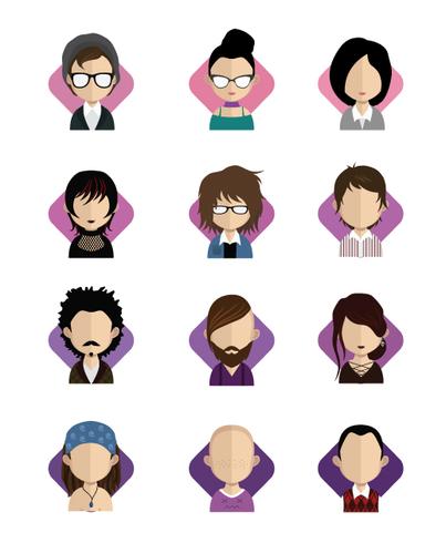 People avatars with colorful backgrounds vector