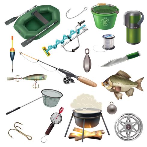 Fishing Rig Elements Set vector