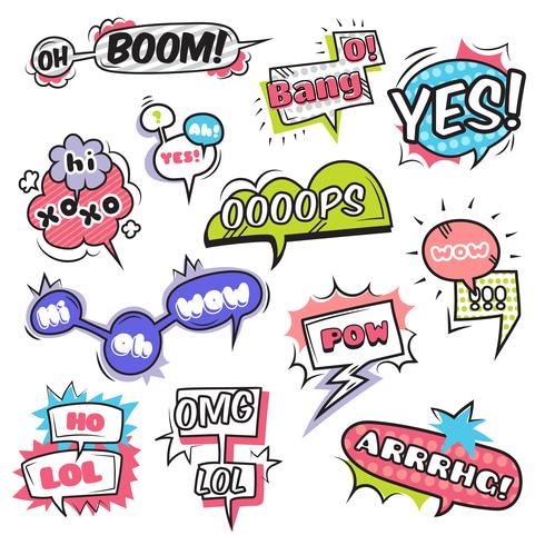 Comic Bubbles Set vector