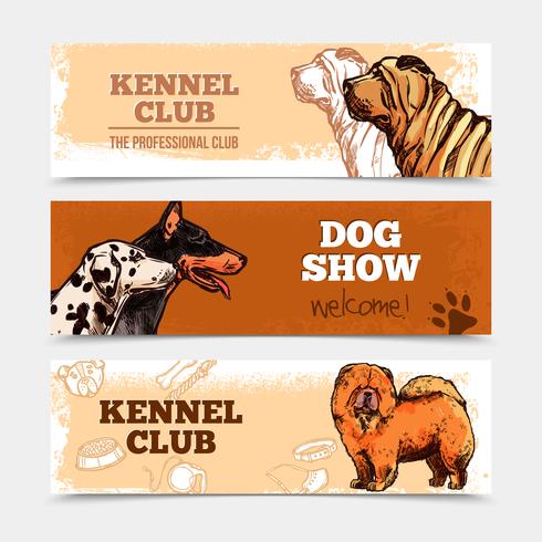 Dogs Banners Set vector