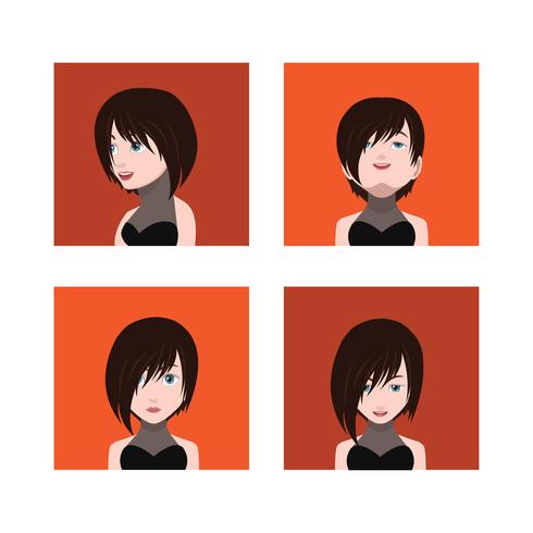 Avatares de personas con fondos coloridos. vector