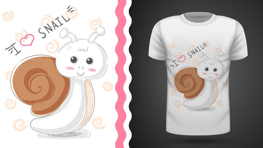 Cute snail - idea for print t-shirt vector