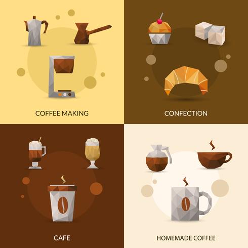 Conjunto de iconos de café y confitería vector