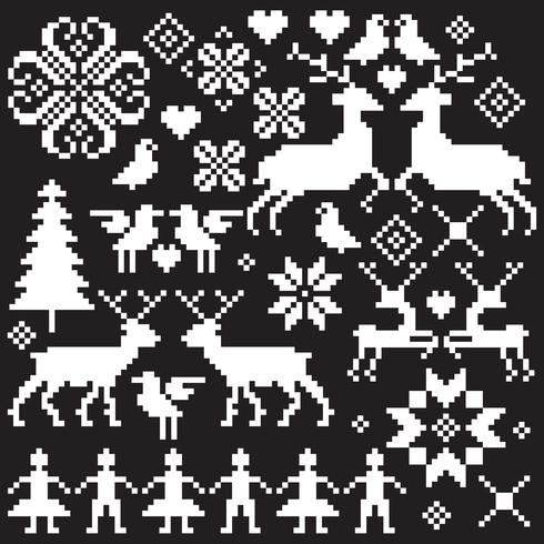 white nordic vector winter motifs