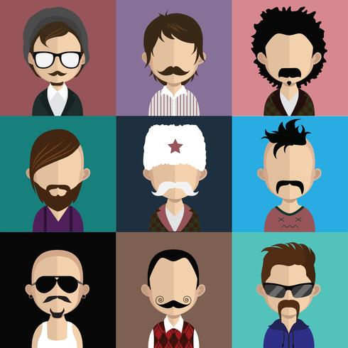 People avatars with colorful backgrounds vector