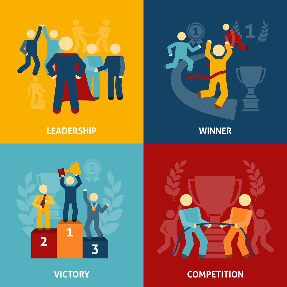 Competition flat icons set 461195 Vector Art at Vecteezy