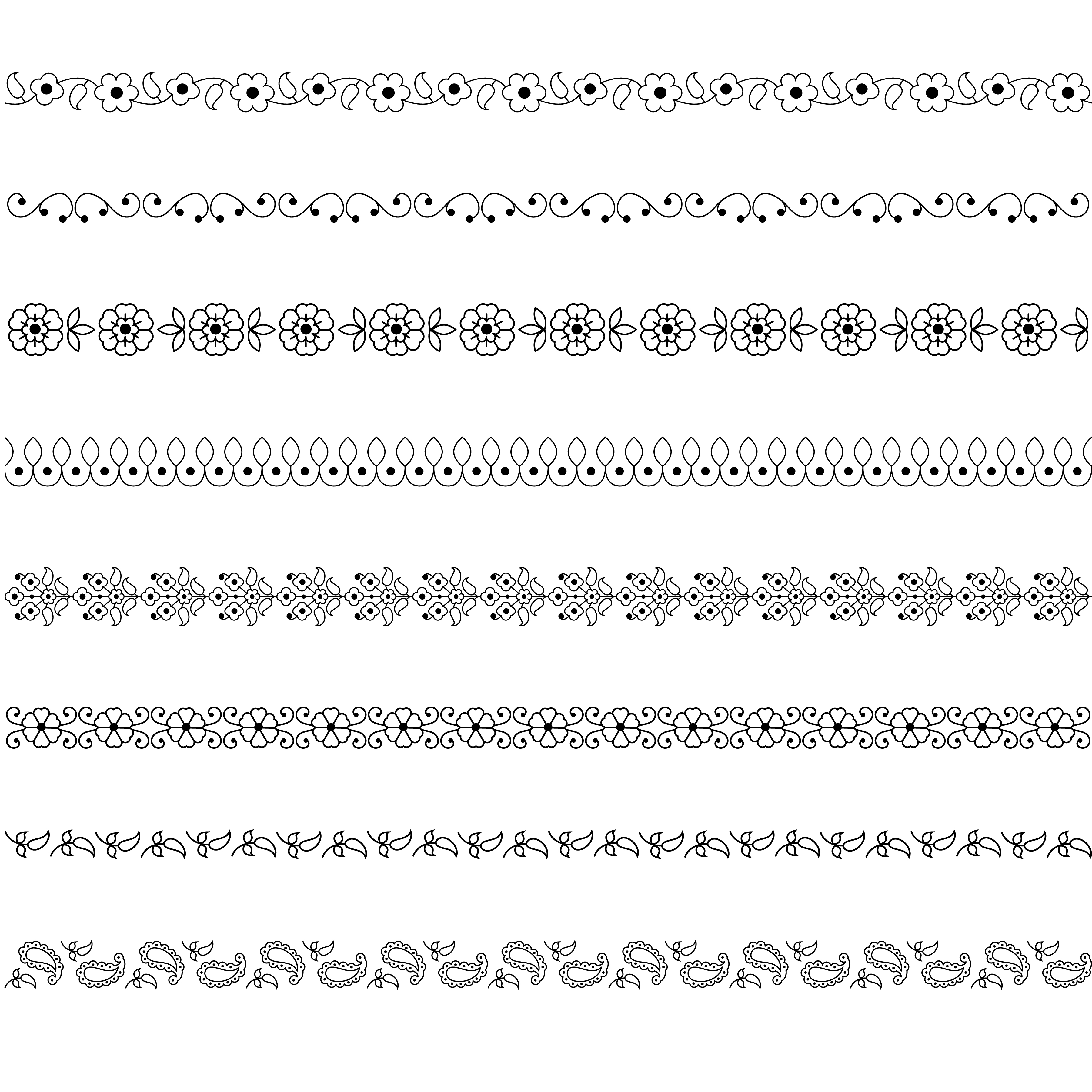 black-and-white-paisley-border