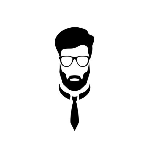 Portrait of an office worker with glasses and a tie. vector