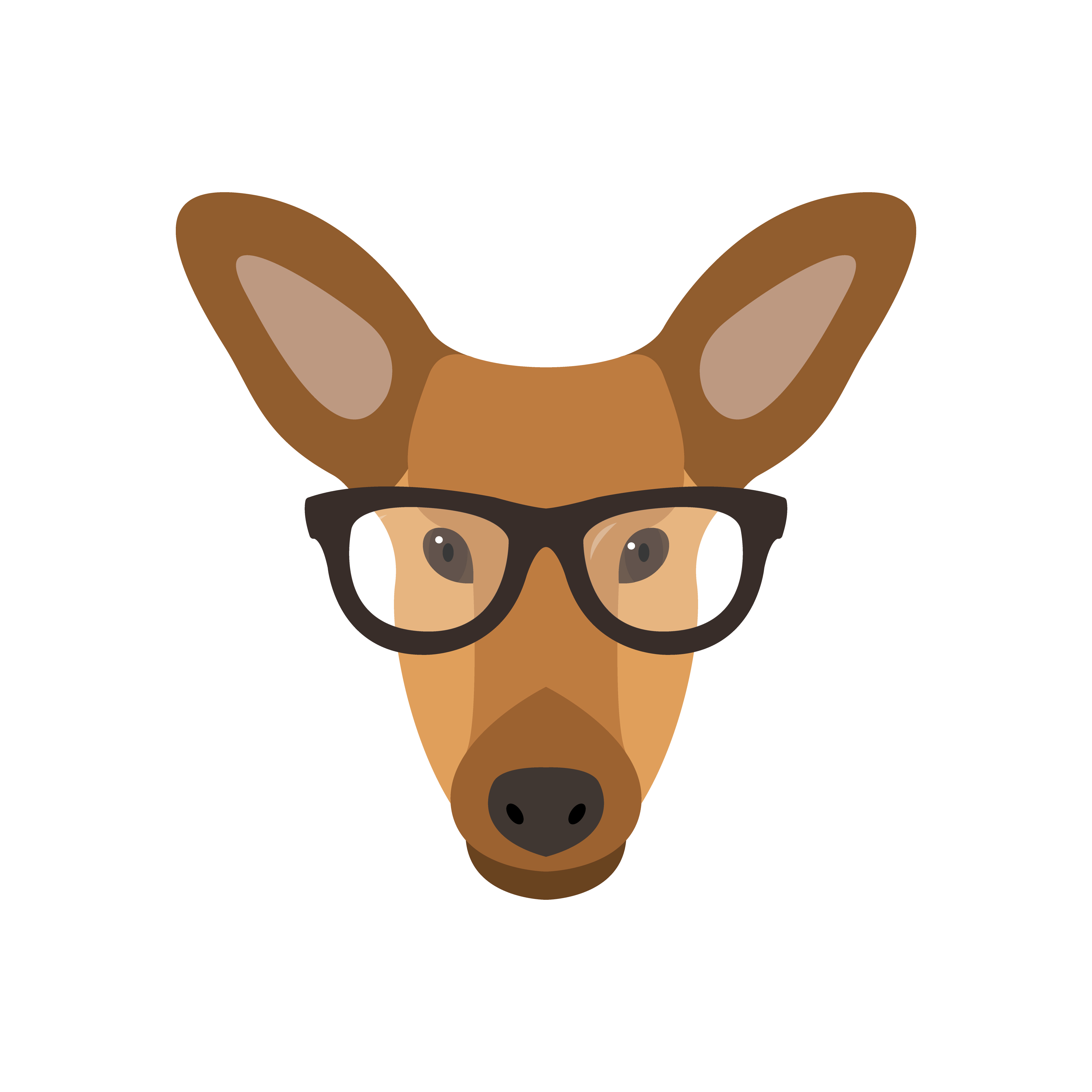 Deer female in glasses. 461262 Vector Art at Vecteezy
