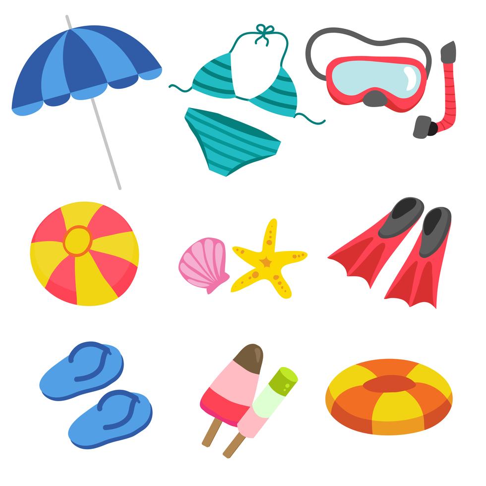 beach toys design 461303 Vector Art at Vecteezy