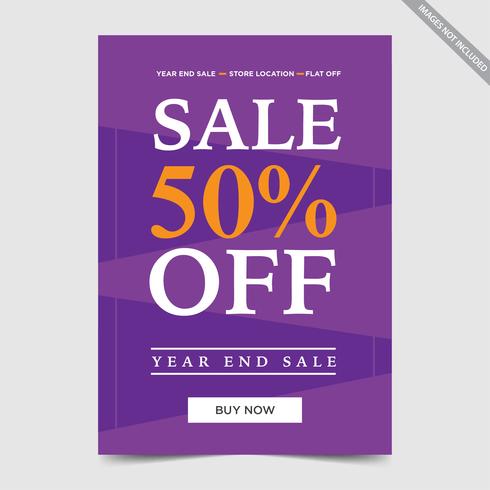 Flyer design for Sale , concept sale flyer bunting orange purple color vector illustration