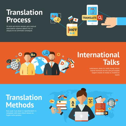 Language Translator Banner Set vector