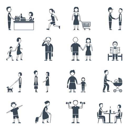 Daily Life Flat Icon Set vector