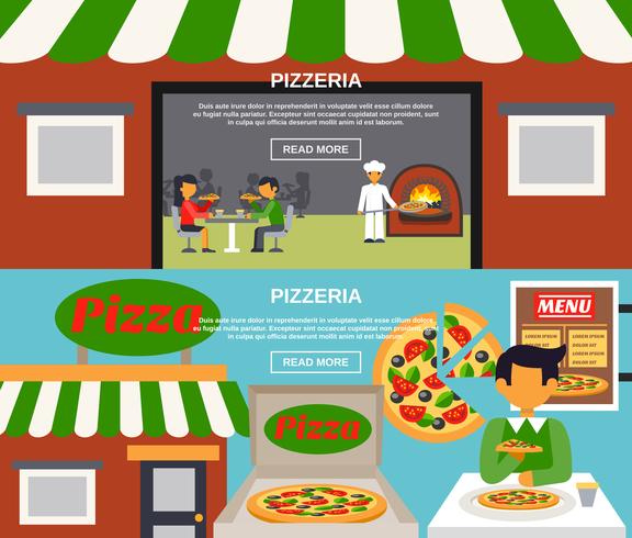 Pizzeria Banners Set  vector