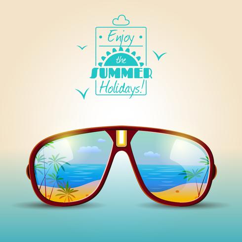 Cartel de verano de gafas de sol vector