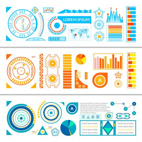 Hud Interface Banners vector