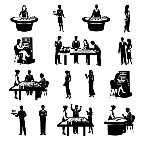 People In Casino Black vector