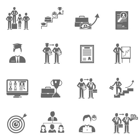 Career Icons Black Set vector