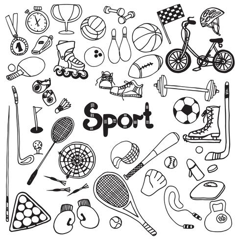 Doodle conjunto deportivo vector