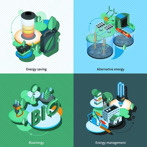 Isometrico de energia verde vector