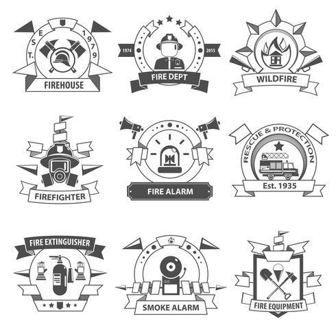 Fire Label Set vector