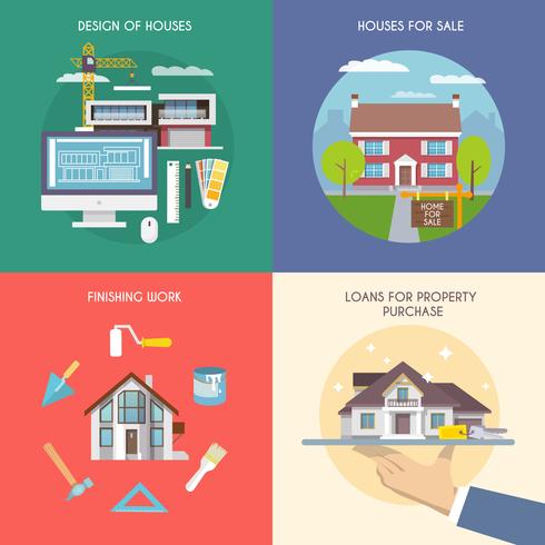 Flat House Set vector