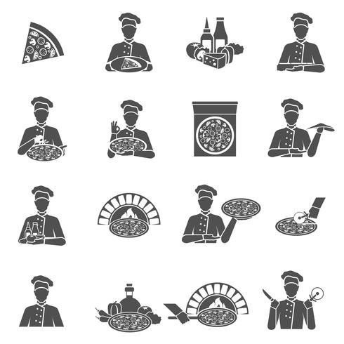 Pizza Maker Icons vector