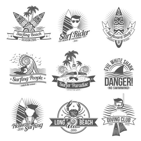 Surf Label Black vector