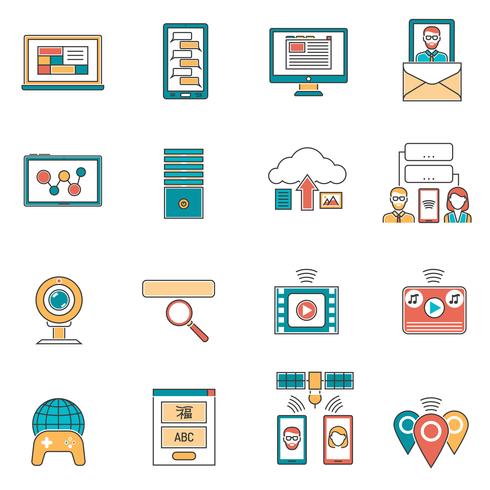 It Icons Line vector