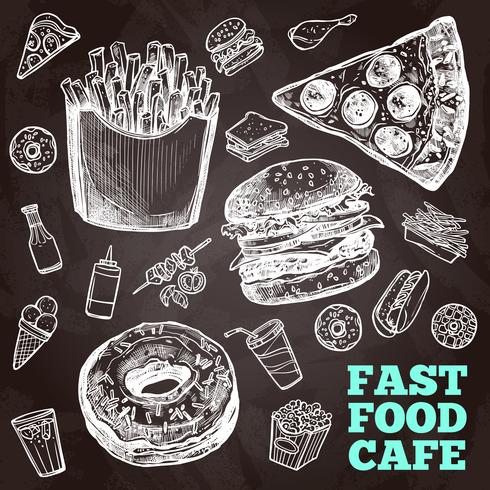 Fast Food Chalkboard vector