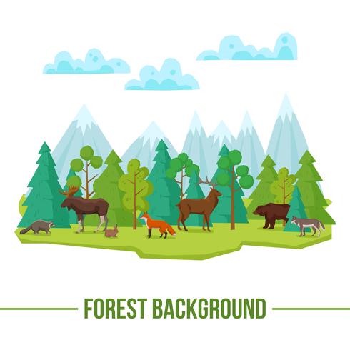 Forest Animals Background vector