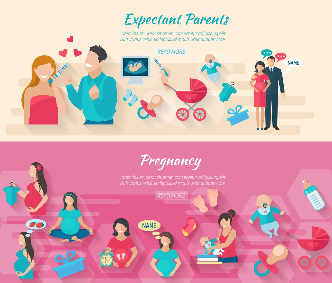 Pregnancy Banner Set 461601 Vector Art at Vecteezy