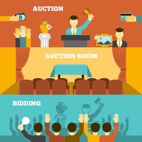 Auction Banners Set  vector