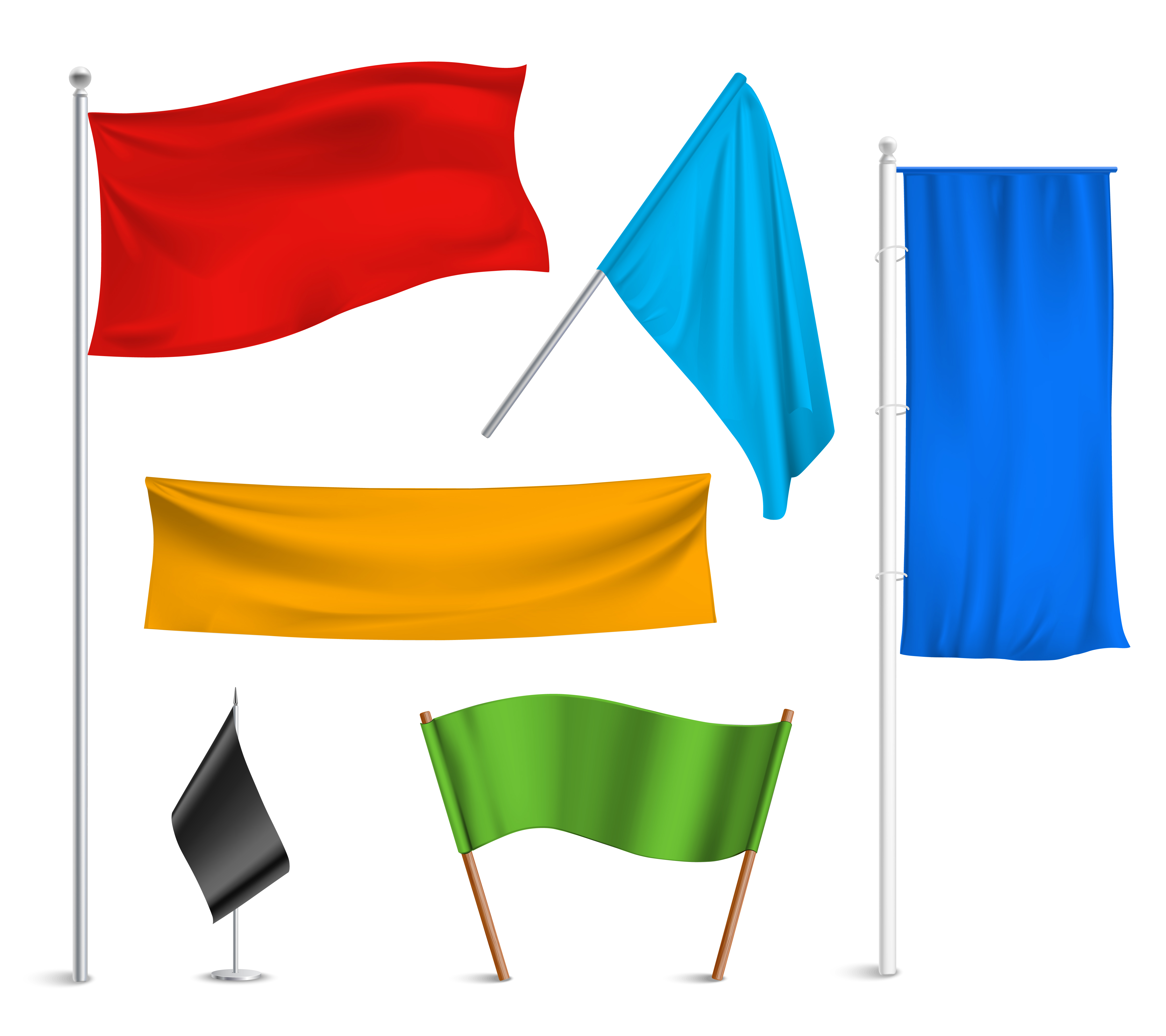Colored flags banners icons composition 461625 Vector Art at Vecteezy